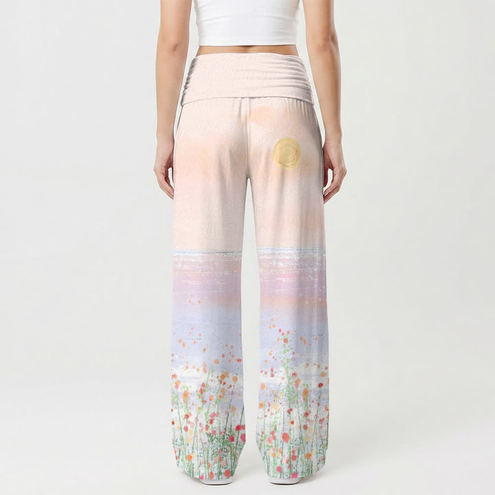Christianartworkshop God Is Good Floral Ombre Lounge Women's Wide Leg Pants - image 2