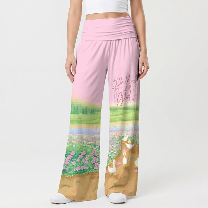 Christianartworkshop Child Of God Pastoral Print Lounge Women's Wide Leg Pants - image 1