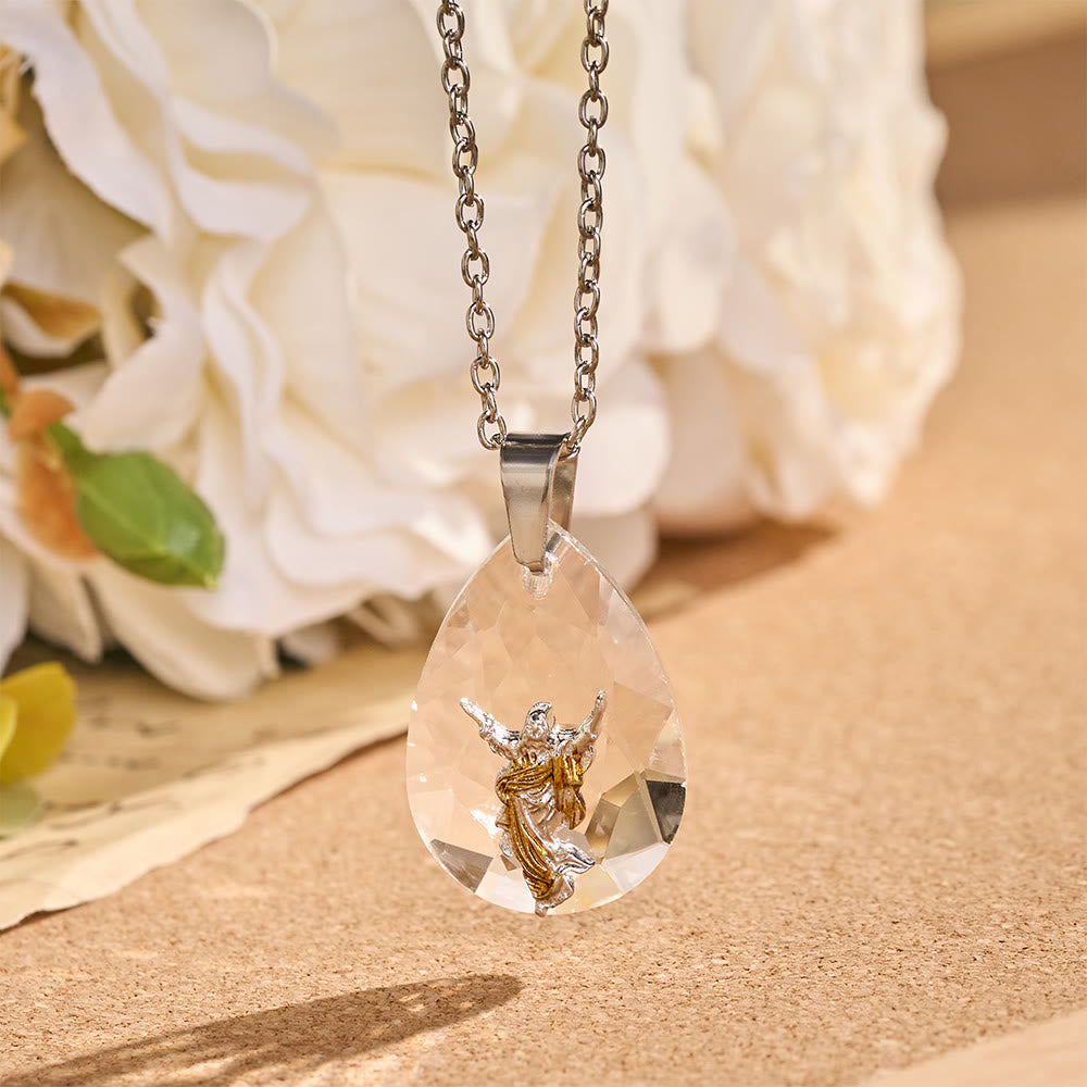 Christianartworkshop Multi-Style Sacred Motif Teardrop Crystal Chain Necklace: Icon of Diversified Devotional Comfort - Jesus - image 1