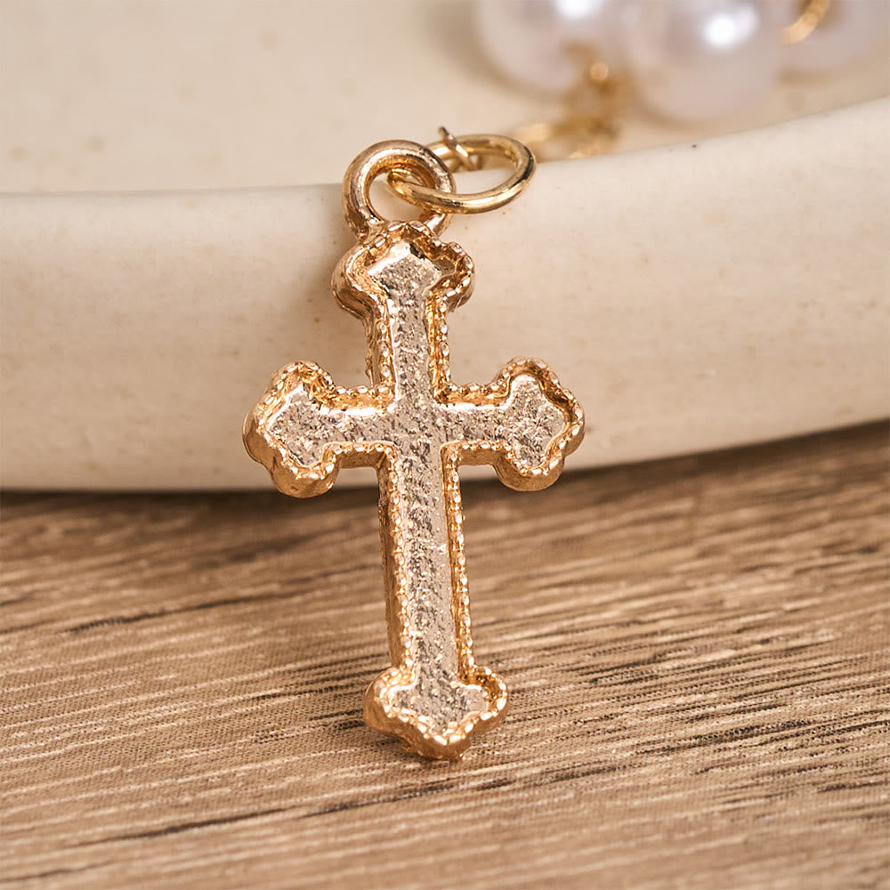 Christianartworkshop Pearl Bead Tassel Cross Choker Necklace: Emblem of Soft Heavenly Tenderness - image 5