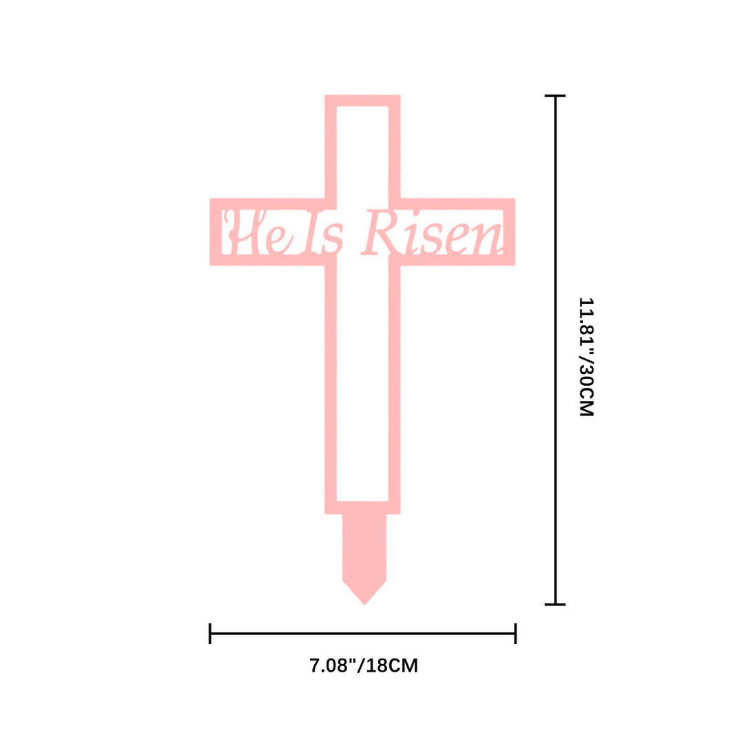 Christianartworkshop Laser Cut Metal Cross Garden Stake With Hollow Heart: Emblem of Eternal Heavenly Remembrance - Pink - 7.08"*11.81"*0.04'' / 18*30*0.1cm - image 12