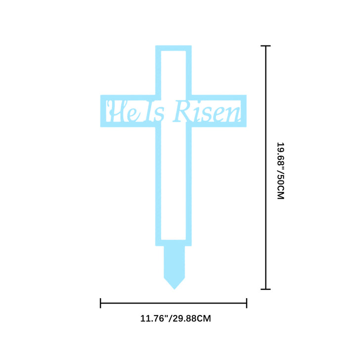 Christianartworkshop Laser Cut Metal Cross Garden Stake With Hollow Heart: Emblem of Eternal Heavenly Remembrance - Blue - 11.76"*19.68" *0.06''/ 29.88*50*0.15cm - image 11