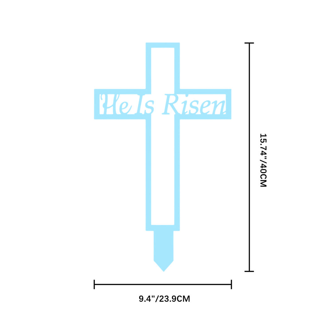Christianartworkshop Laser Cut Metal Cross Garden Stake With Hollow Heart: Emblem of Eternal Heavenly Remembrance - Blue - 9.4"*15.74" *0.04''/ 23.9*40*0.1cm - image 10