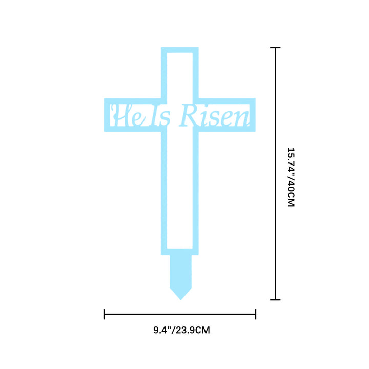 Christianartworkshop Laser Cut Metal Cross Garden Stake With Hollow Heart: Emblem of Eternal Heavenly Remembrance - Blue - 9.4"*15.74" *0.04''/ 23.9*40*0.1cm - image 10