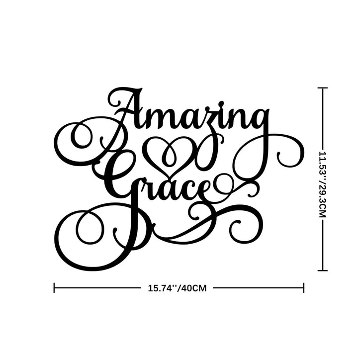 Christianartworkshop Ornate Flourish Amazing Grace Heart Metal Wall Decoration: Emblem of Warm Heavenly Redeeming Grace - 15.74"*11.53"*0.04'' / 40*29.3*0.1cm - image 6