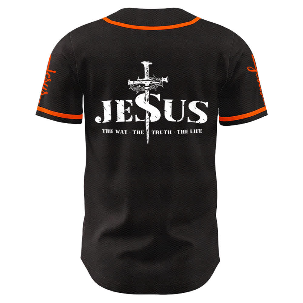 Christianartworkshop Jesus Cross Nail and Crown of Thorns Baseball Jersey - image 16