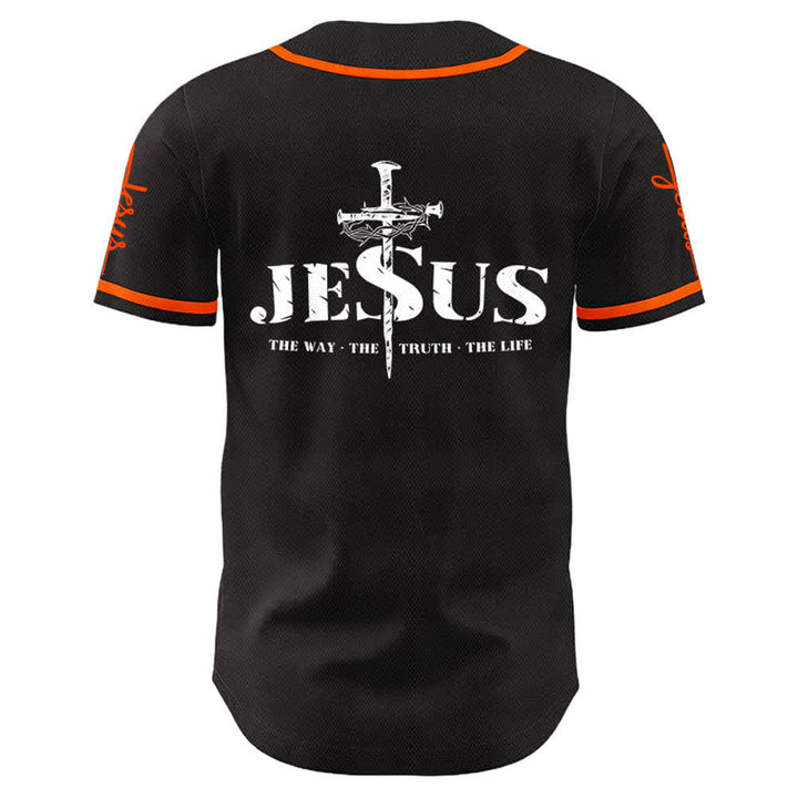 Christianartworkshop Jesus Cross Nail and Crown of Thorns Baseball Jersey - image 16