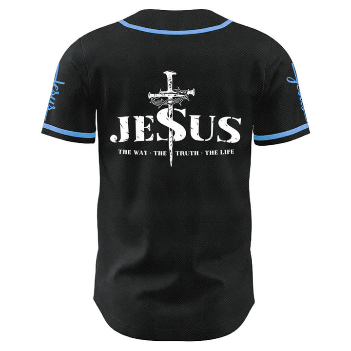 Christianartworkshop Jesus Cross Nail and Crown of Thorns Baseball Jersey - image 18