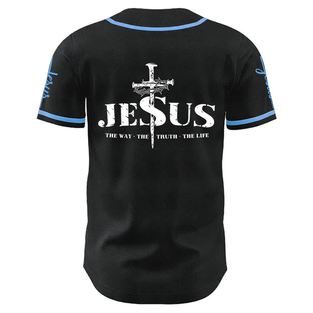 Christianartworkshop Jesus Cross Nail and Crown of Thorns Baseball Jersey - image 22