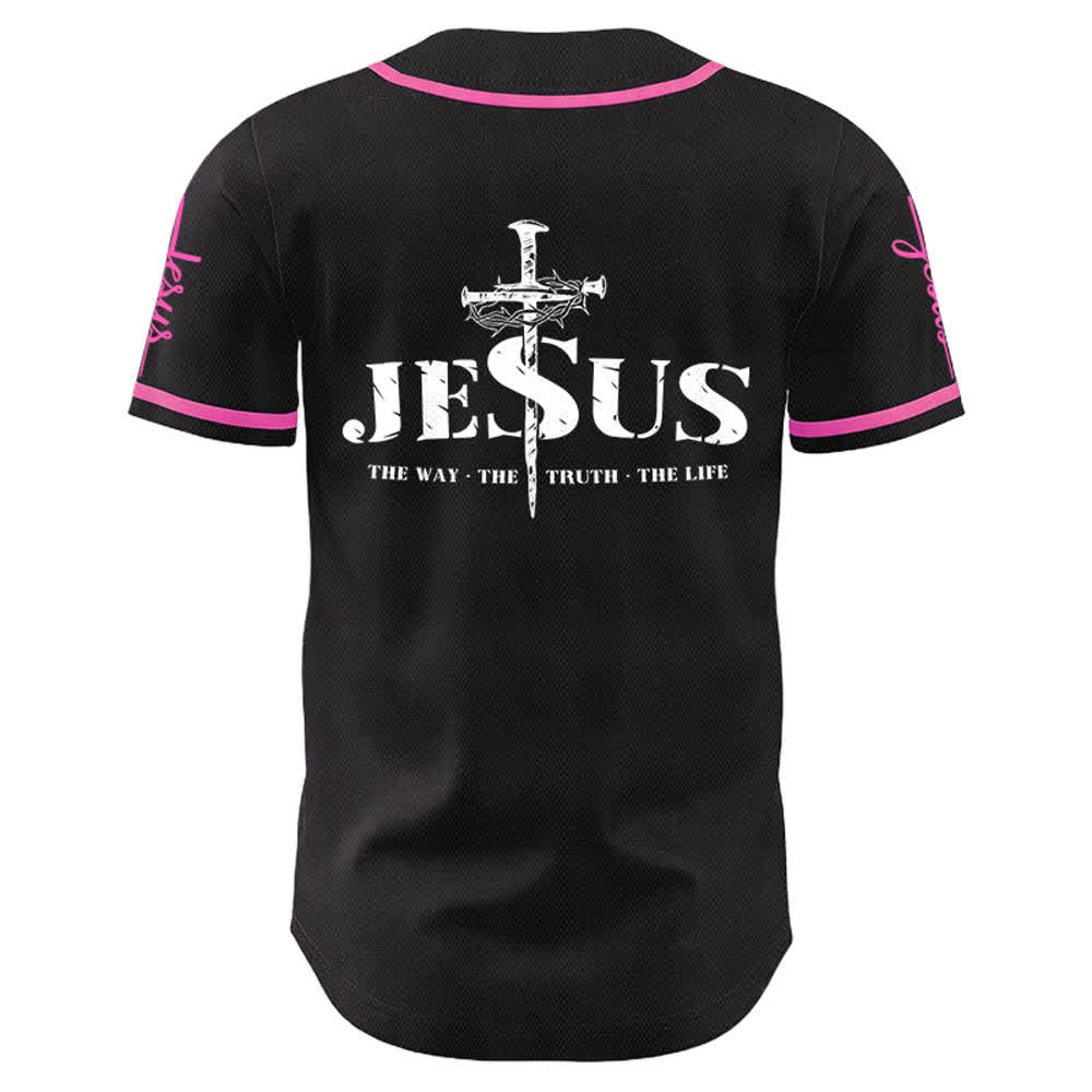 Christianartworkshop Jesus Cross Nail and Crown of Thorns Baseball Jersey - image 25