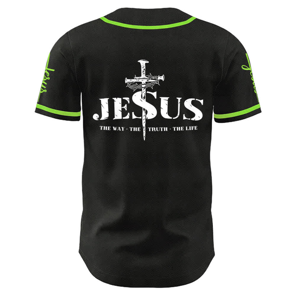 Christianartworkshop Jesus Cross Nail and Crown of Thorns Baseball Jersey - image 28