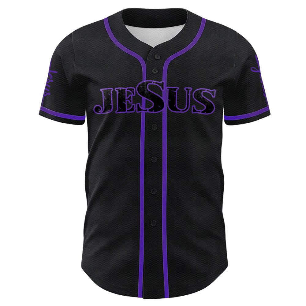 Christianartworkshop Jesus Cross Nail and Crown of Thorns Baseball Jersey - image 26