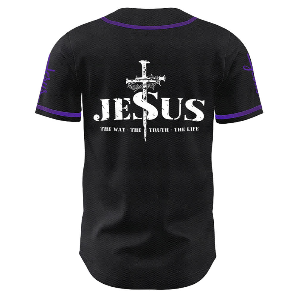 Christianartworkshop Jesus Cross Nail and Crown of Thorns Baseball Jersey - image 27