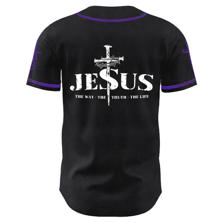 Christianartworkshop Jesus Cross Nail and Crown of Thorns Baseball Jersey - image 27