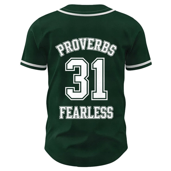 Christianartworkshop Proverbs 31 Fearless Faith Graphic Unisex Baseball Jersey - image 43
