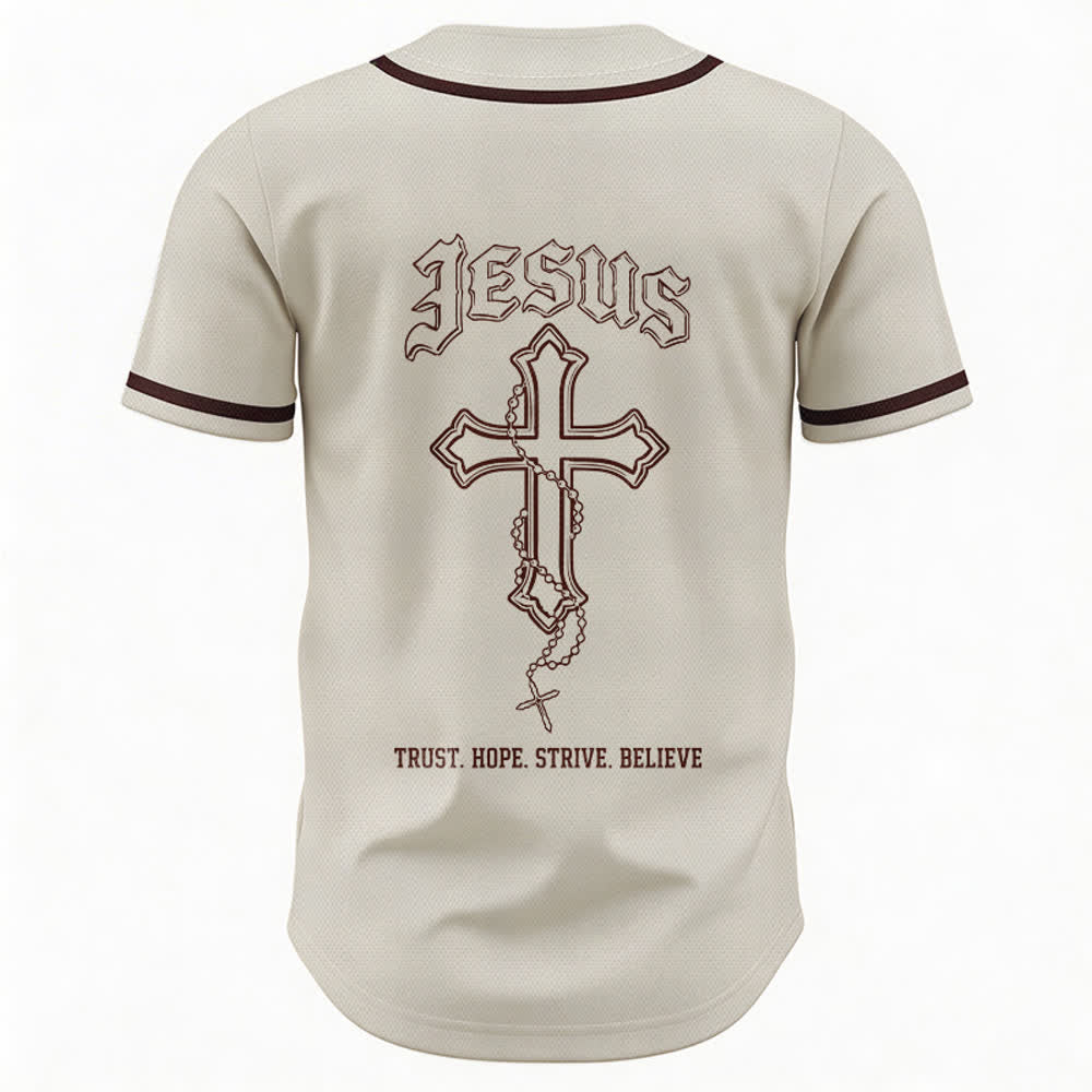 Christianartworkshop Trust Hope Strive Believe All In God's Hands Faith Motif Unisex Baseball Jersey - image 30