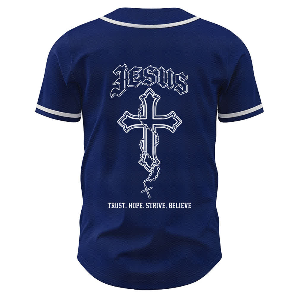 Christianartworkshop Trust Hope Strive Believe All In God's Hands Faith Motif Unisex Baseball Jersey - image 23