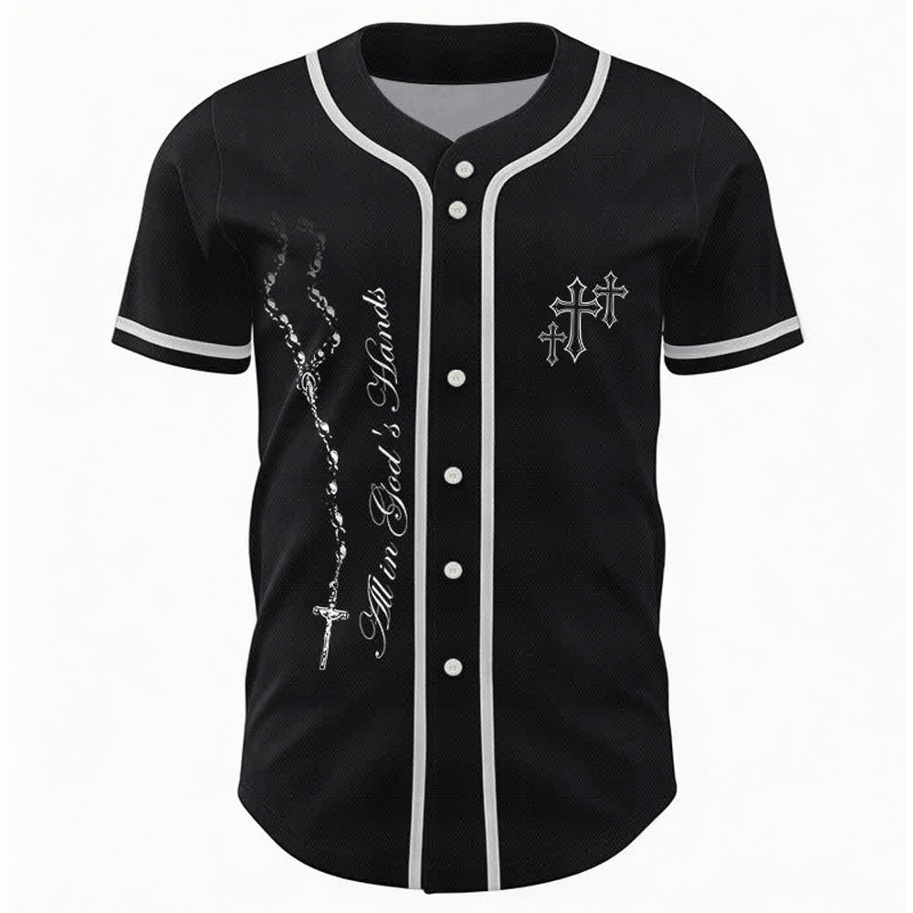 Christianartworkshop Trust Hope Strive Believe All In God's Hands Faith Motif Unisex Baseball Jersey - image 8