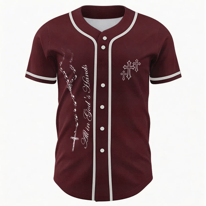 Christianartworkshop Trust Hope Strive Believe All In God's Hands Faith Motif Unisex Baseball Jersey - image 1
