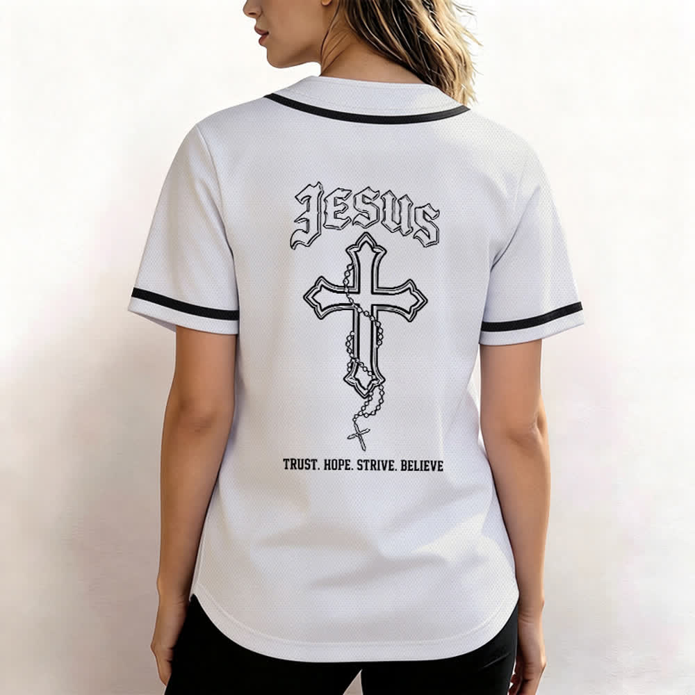 Christianartworkshop Trust Hope Strive Believe All In God's Hands Faith Motif Unisex Baseball Jersey - image 20
