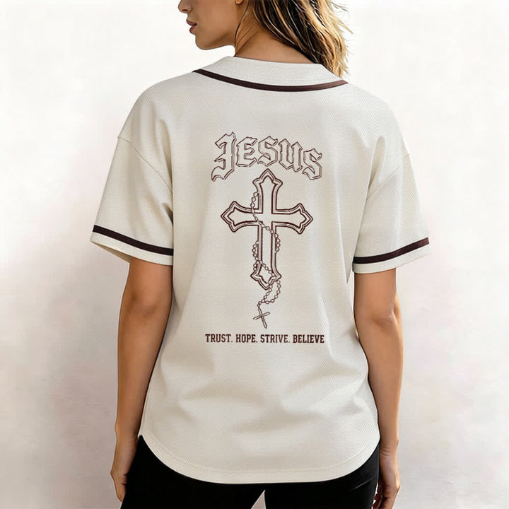 Christianartworkshop Trust Hope Strive Believe All In God's Hands Faith Motif Unisex Baseball Jersey - image 34