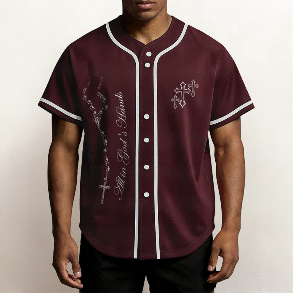 Christianartworkshop Trust Hope Strive Believe All In God's Hands Faith Motif Unisex Baseball Jersey - image 3