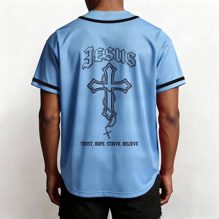 Christianartworkshop Trust Hope Strive Believe All In God's Hands Faith Motif Unisex Baseball Jersey - image 39