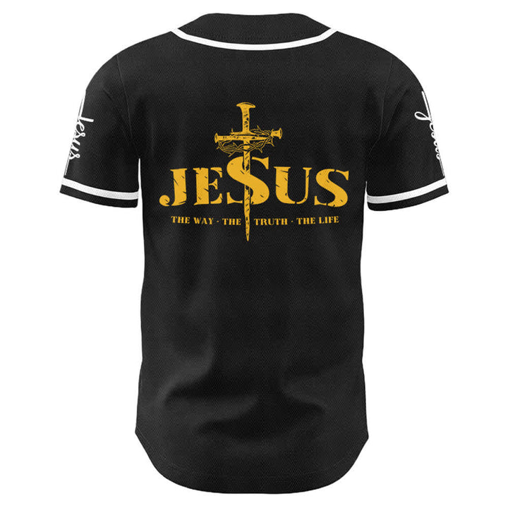 Christianartworkshop Jesus Cross Nail and Crown of Thorns Baseball Jersey - image 37