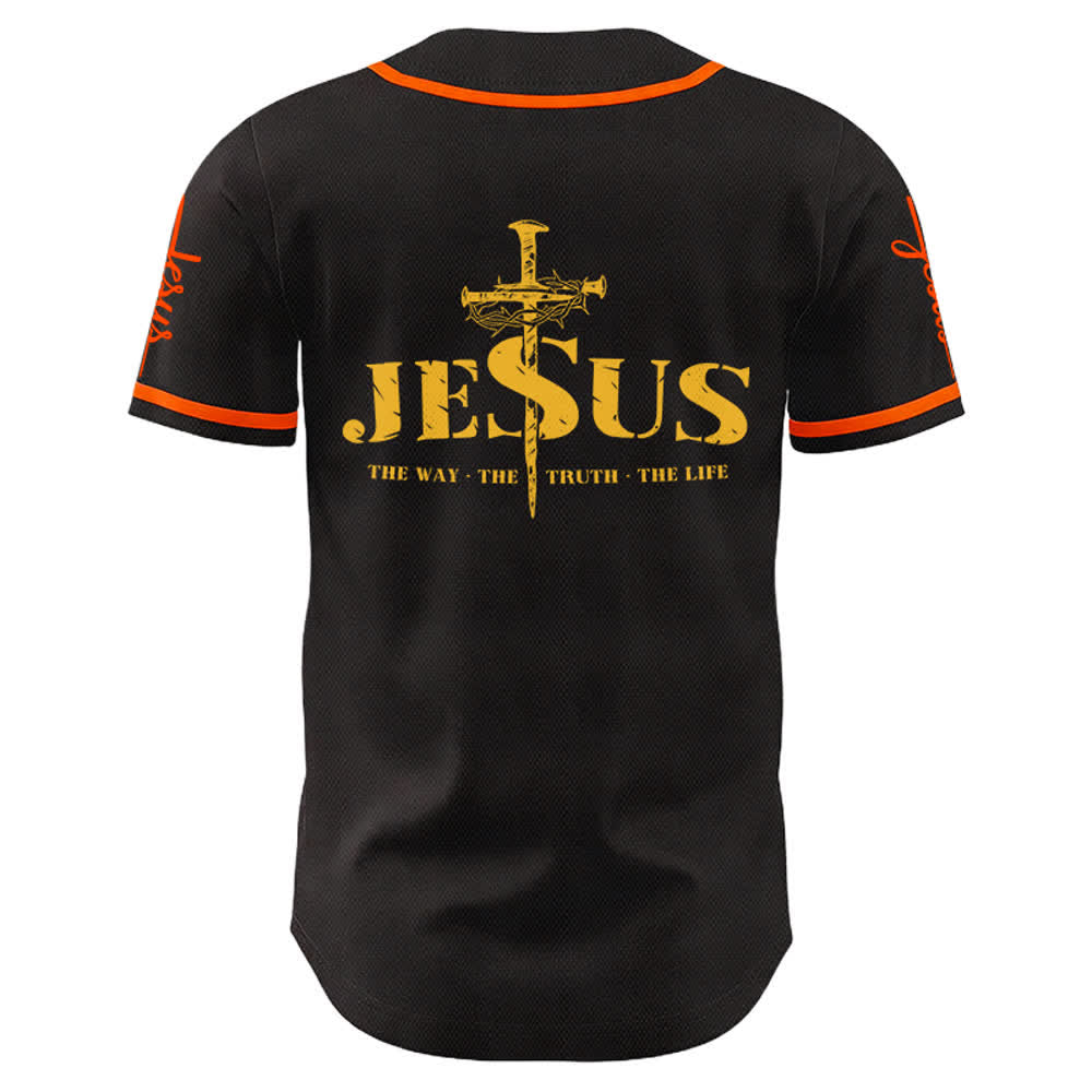 Christianartworkshop Jesus Cross Nail and Crown of Thorns Baseball Jersey - image 47