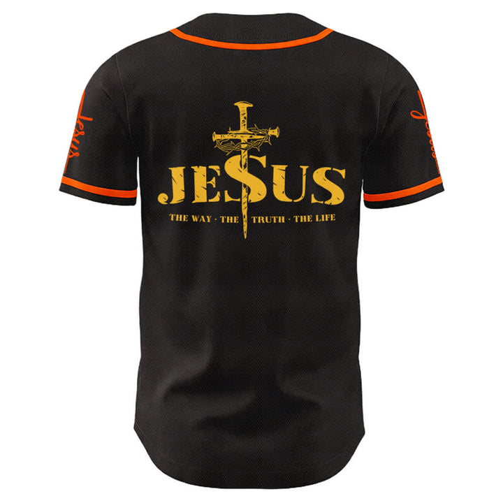 Christianartworkshop Jesus Cross Nail and Crown of Thorns Baseball Jersey - image 43