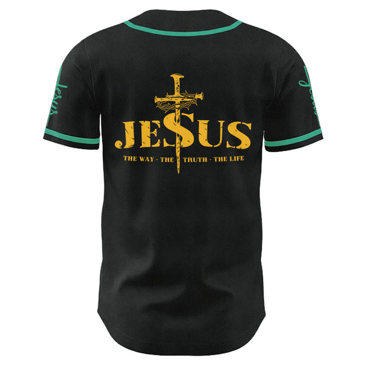 Christianartworkshop Jesus Cross Nail and Crown of Thorns Baseball Jersey - image 46