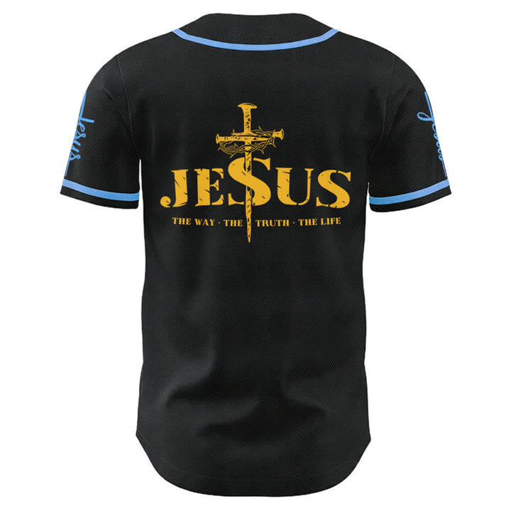 Christianartworkshop Jesus Cross Nail and Crown of Thorns Baseball Jersey - image 49