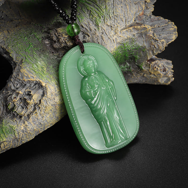 Christianartworkshop Relief‑Molded Holy Portrait Beaded Necklace: Token of Serene Divine Solace for Daily Devotion - image 11