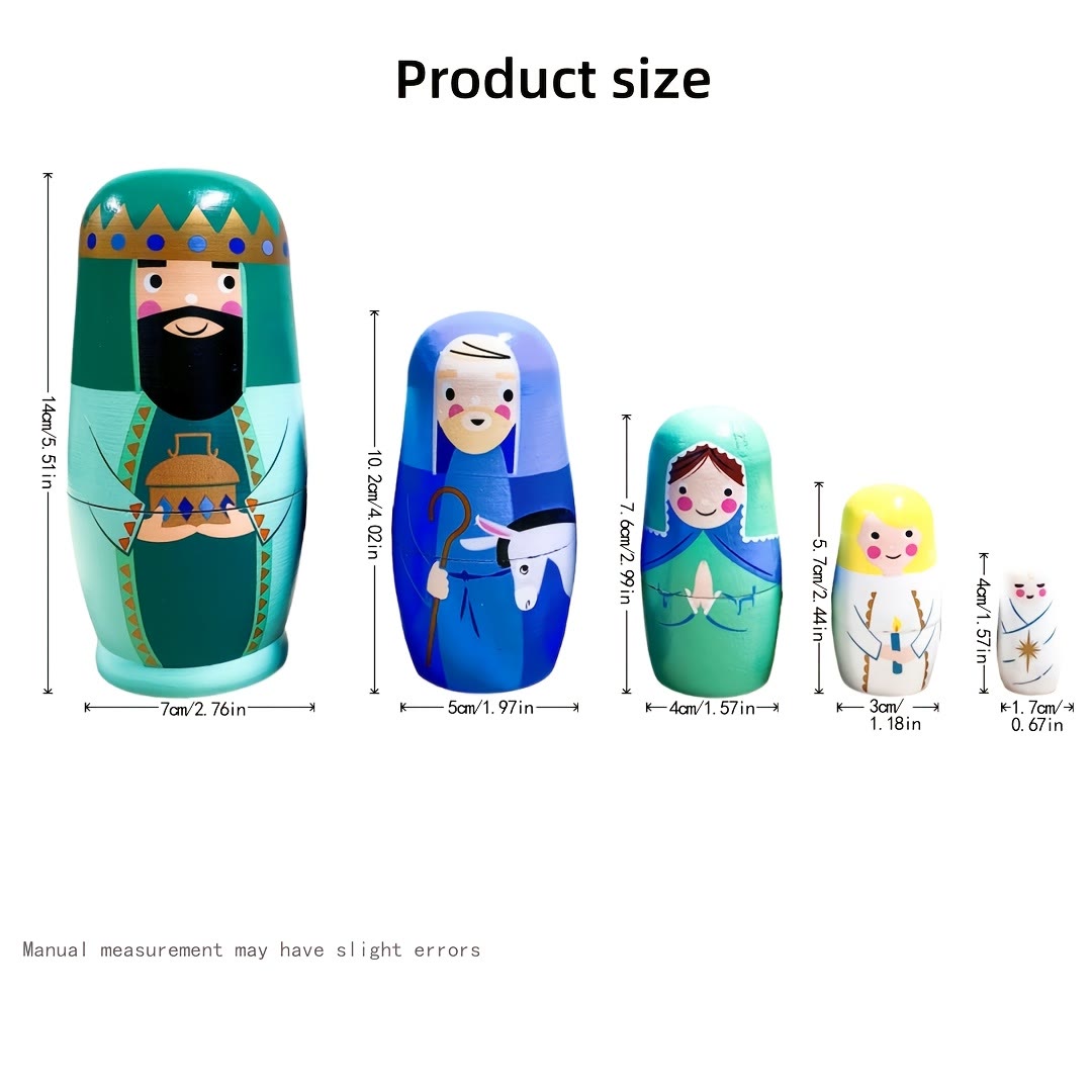 Christianartworkshop Nativity Scene Wooden Nesting Dolls: A Whimsical Retelling of The Holy Night - image 8