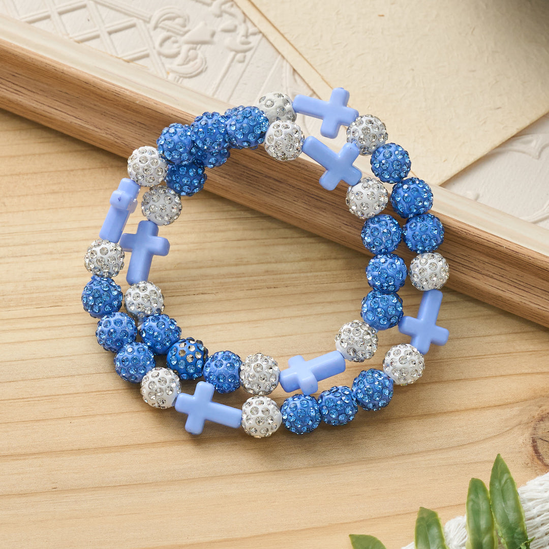 Christianartworkshop All-Day Wear Shimmer Crystal Cross Bracelet: Symbol of Steady Sacred Light - image 23