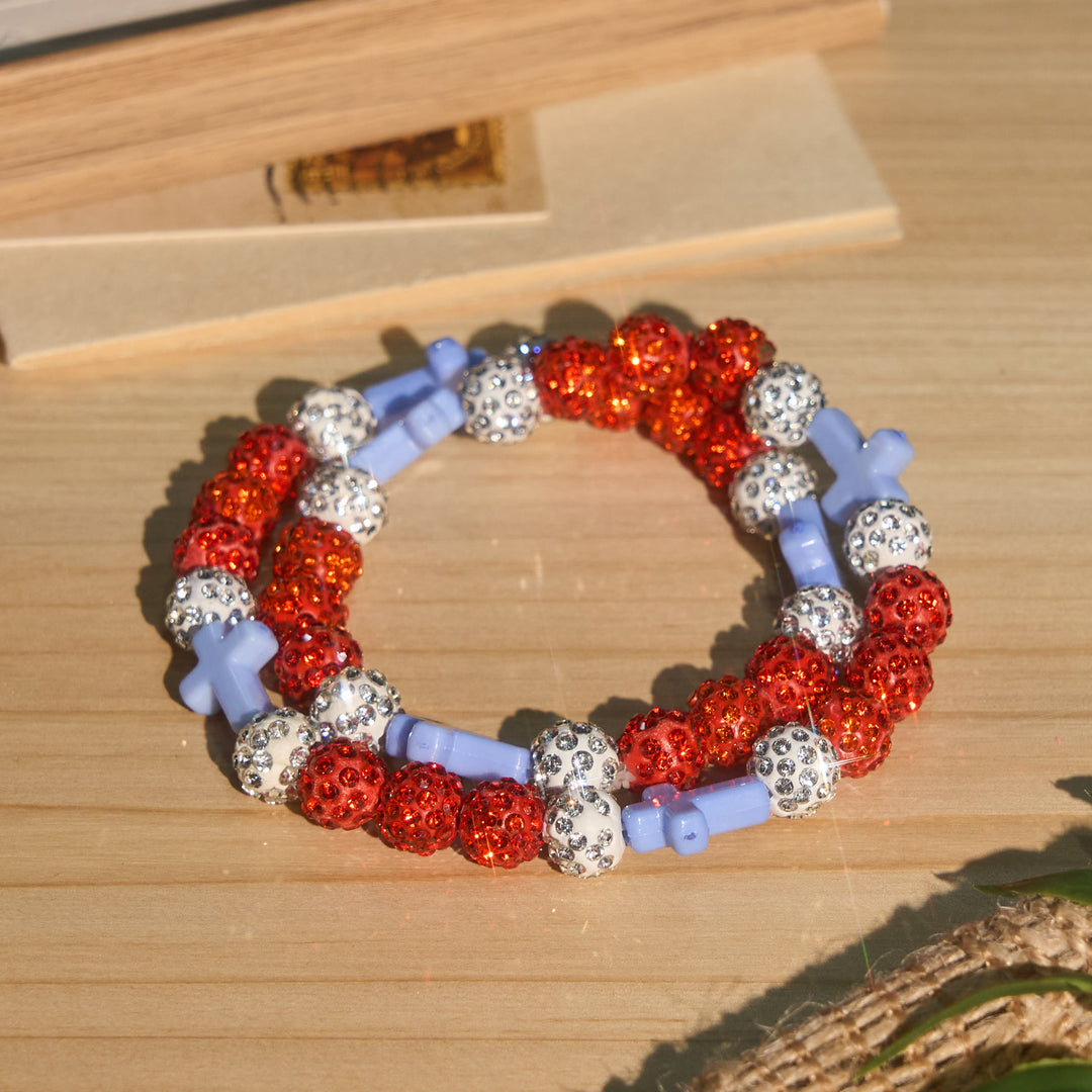 Christianartworkshop All-Day Wear Shimmer Crystal Cross Bracelet: Symbol of Steady Sacred Light - B - image 6