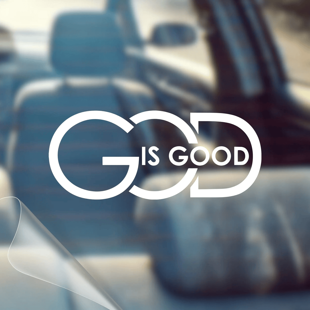 Christianartworkshop GOD IS GOOD Car Decal: Symbol of Faith and Blessing on the Road - White - 10pcs - image 0