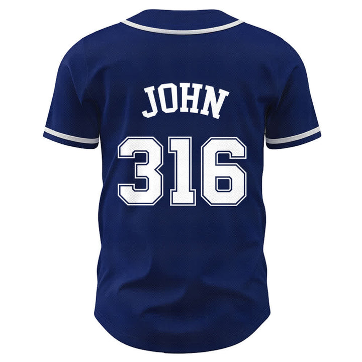 Christianartworkshop Sporty Team Jesus John 316 Inspirational Scripture Statement Unisex Baseball Jersey - image 2