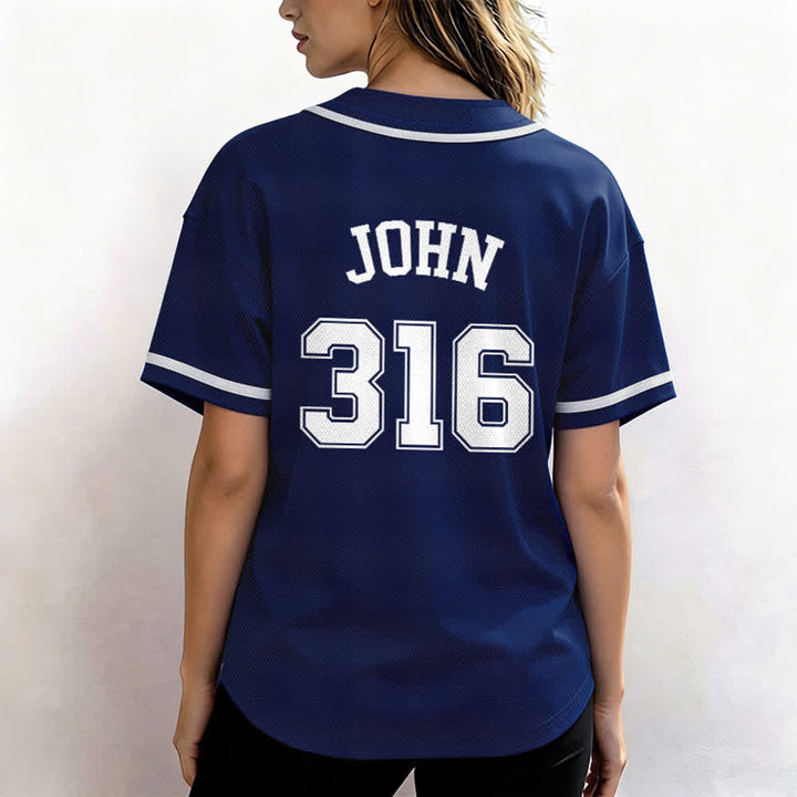 Christianartworkshop Sporty Team Jesus John 316 Inspirational Scripture Statement Unisex Baseball Jersey - image 6