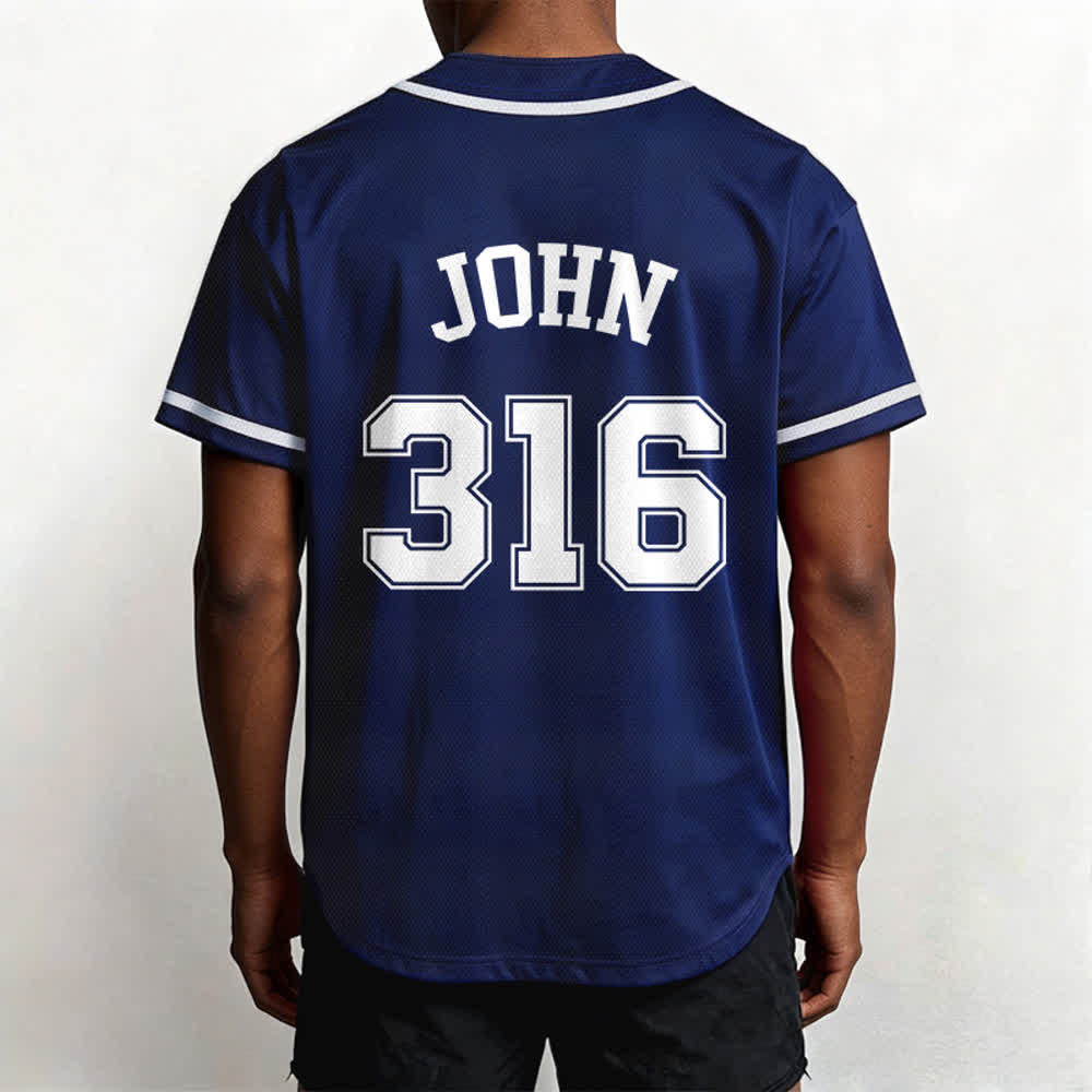 Christianartworkshop Sporty Team Jesus John 316 Inspirational Scripture Statement Unisex Baseball Jersey - image 4