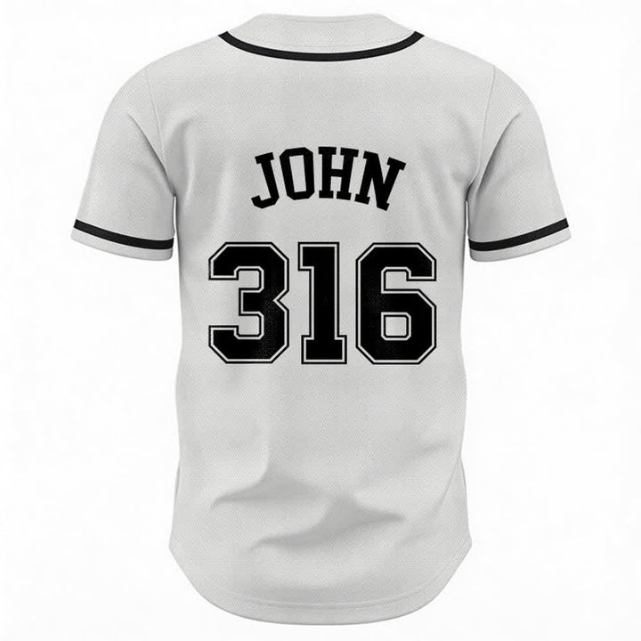 Christianartworkshop Sporty Team Jesus John 316 Inspirational Scripture Statement Unisex Baseball Jersey - image 9