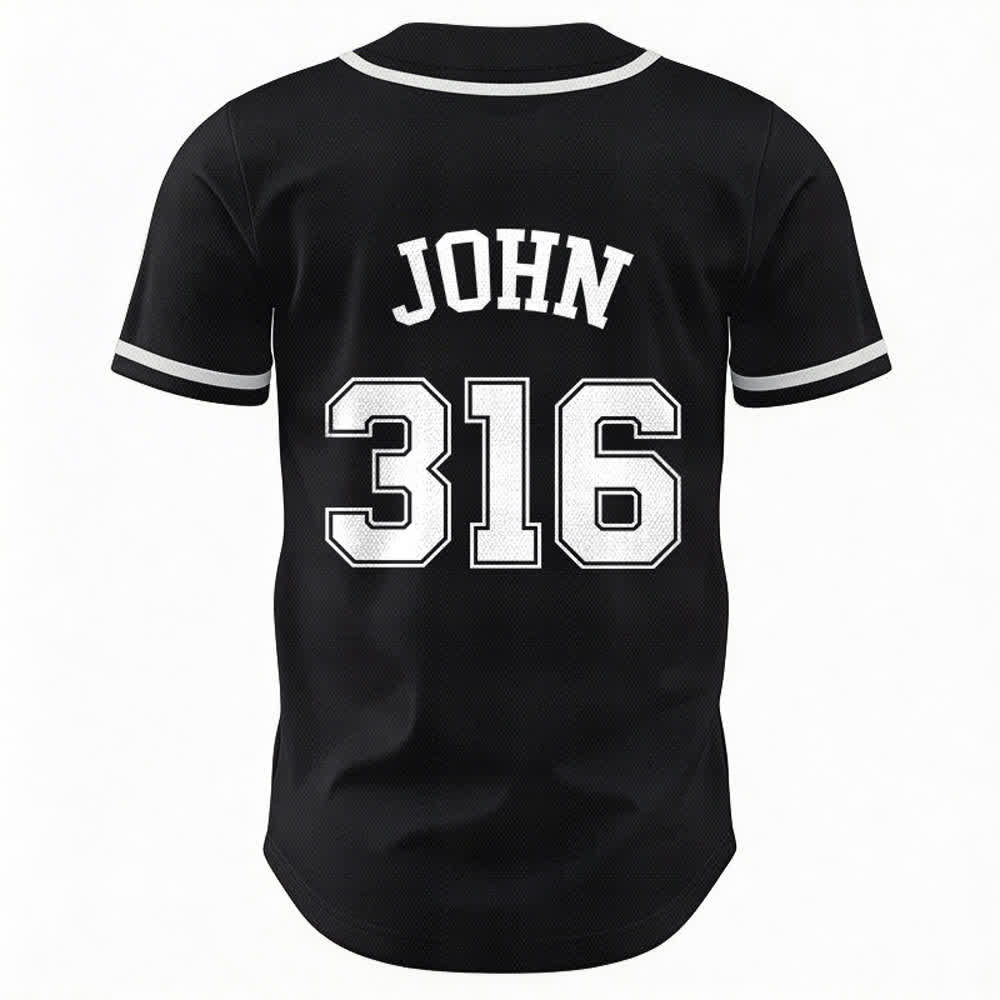Christianartworkshop Sporty Team Jesus John 316 Inspirational Scripture Statement Unisex Baseball Jersey - image 16