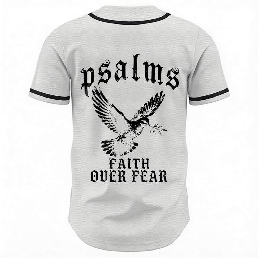 Christianartworkshop Peace Dove & Faith Slogan Religious Psalm 23 Athletic Design Unisex Baseball Jersey - image 9