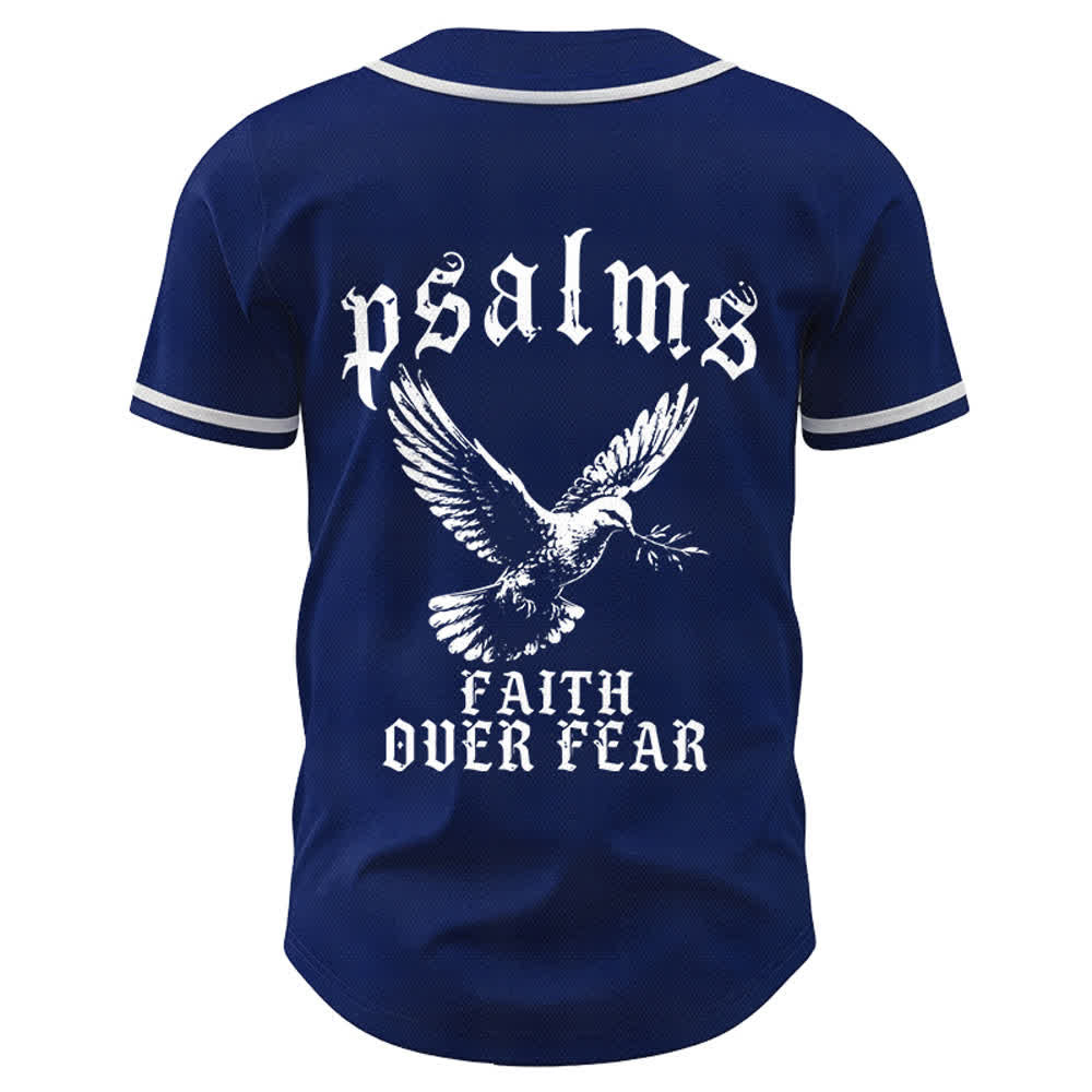 Christianartworkshop Peace Dove & Faith Slogan Religious Psalm 23 Athletic Design Unisex Baseball Jersey - image 16