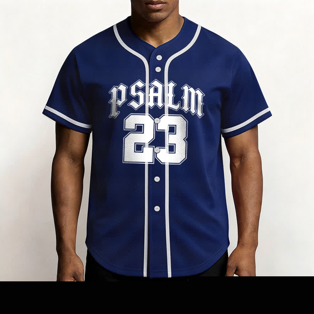 Christianartworkshop Peace Dove & Faith Slogan Religious Psalm 23 Athletic Design Unisex Baseball Jersey - image 17