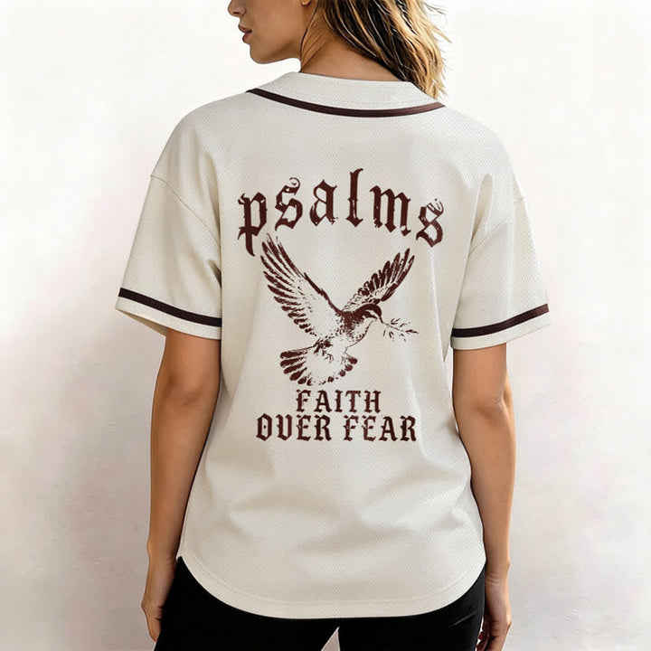 Christianartworkshop Peace Dove & Faith Slogan Religious Psalm 23 Athletic Design Unisex Baseball Jersey - image 34