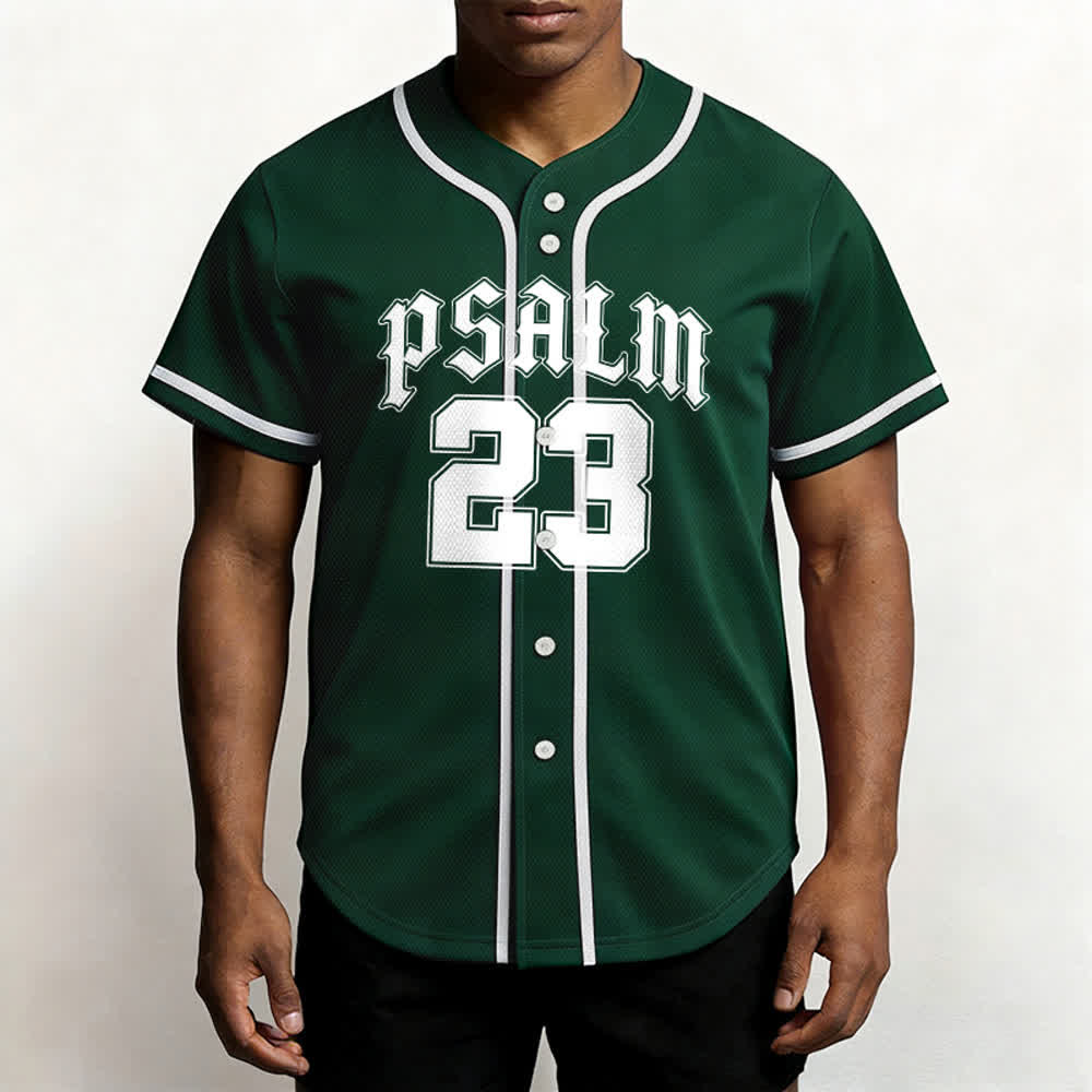 Christianartworkshop Peace Dove & Faith Slogan Religious Psalm 23 Athletic Design Unisex Baseball Jersey - image 45