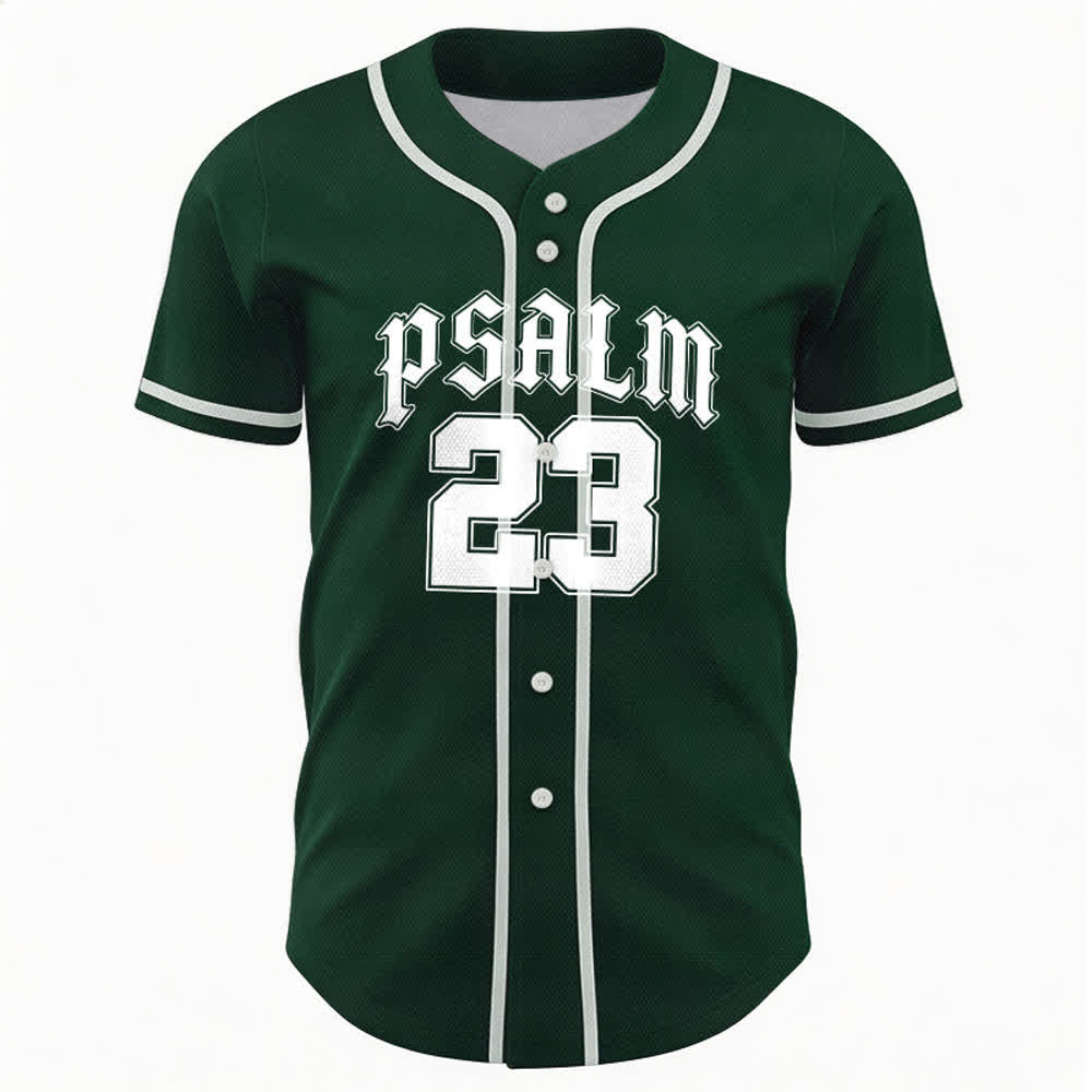 Christianartworkshop Peace Dove & Faith Slogan Religious Psalm 23 Athletic Design Unisex Baseball Jersey - image 43