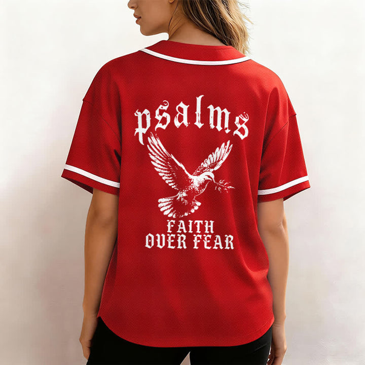 Christianartworkshop Peace Dove & Faith Slogan Religious Psalm 23 Athletic Design Unisex Baseball Jersey - image 55
