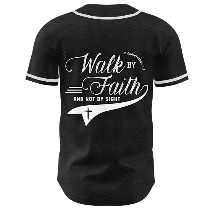 Christianartworkshop Walk By Faith And Not By Sight Cross Scripture Graphic Unisex Baseball Jersey - image 8
